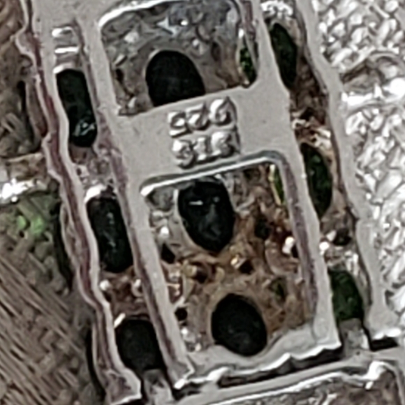 7.75 inches, Russian Chrome Diopside & diamond bracelet, NWT - Picture 5 of 7